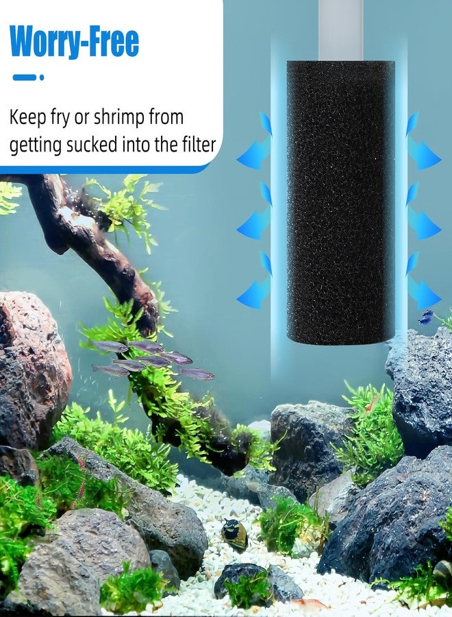 AQUANEAT مجموعة أكوانيت من 6 قطع من إسفنجات الترشيح المسبق لأحواض السمك، مناسبة لصغار الروبيان والأسماك، بفتحة دخول 0.8 بوصة، مع غطاء إسفنجي بديل. - Image 3